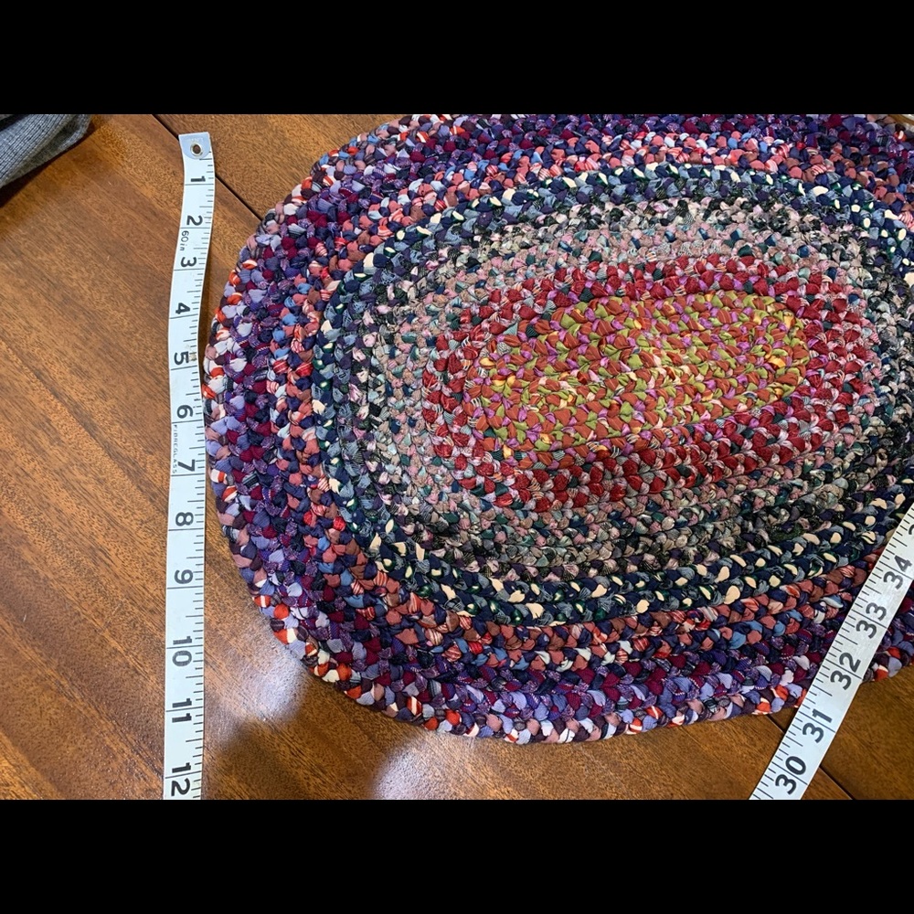 Small Vintage Handmade Rag Rug - Picture 5 of 5